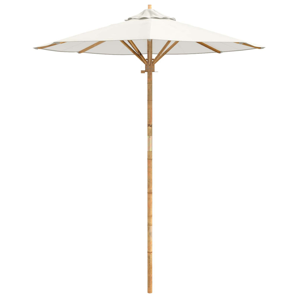 Ombrello da giardino Bianco Crema Ø 180 x 230 cm Bambù