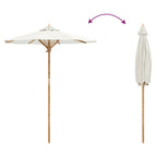 Ombrello da giardino Bianco Crema Ø 180 x 230 cm Bambù