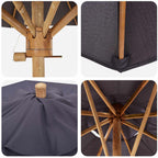 Ombrello da giardino Grigio scuro Ø 217 x 230 cm Bambù