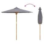 Ombrello da giardino Grigio scuro Ø 217 x 230 cm Bambù