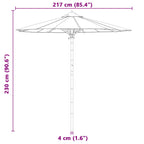 Ombrello da giardino Grigio scuro Ø 217 x 230 cm Bambù