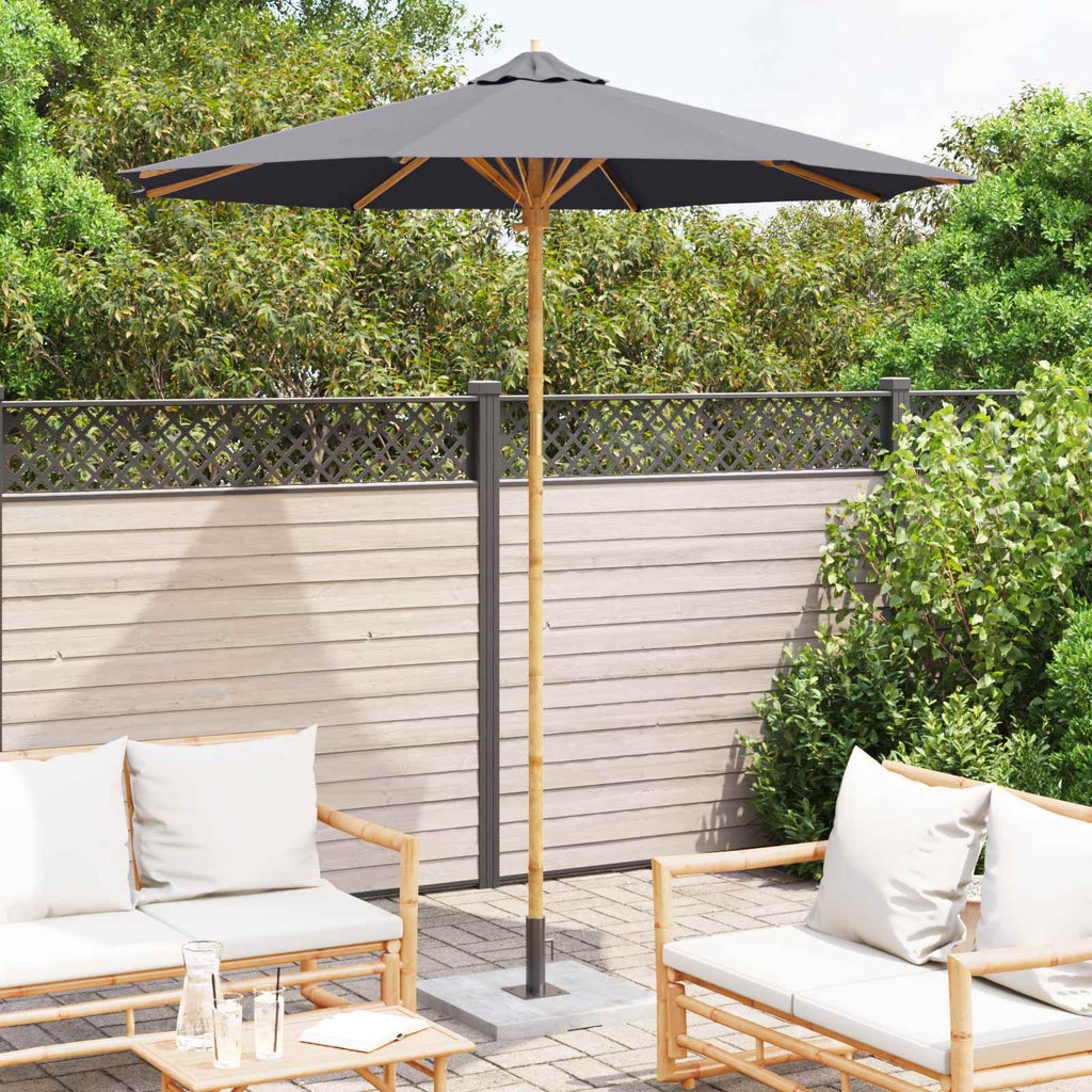 Ombrello da giardino Grigio scuro Ø 240 x 260 cm Bambù