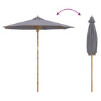 Ombrello da giardino Grigio scuro Ø 240 x 260 cm Bambù