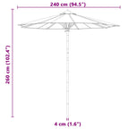 Ombrello da giardino Grigio scuro Ø 240 x 260 cm Bambù