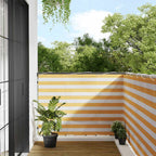 Paravento per Balcone Striscia Gialla e Bianca 120x1000 cm