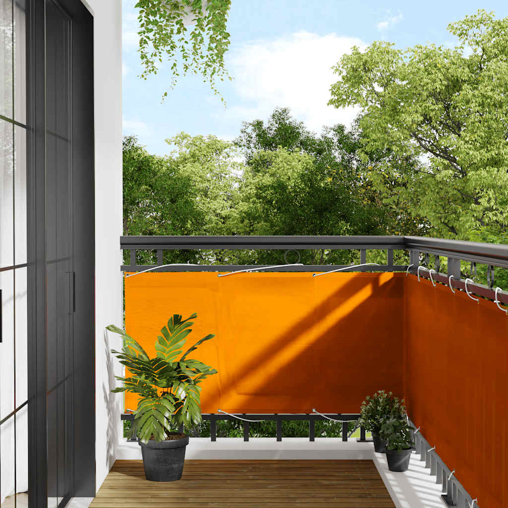 Paravento da Balcone Arancione 75x1000cm 100% Poliestere Oxford