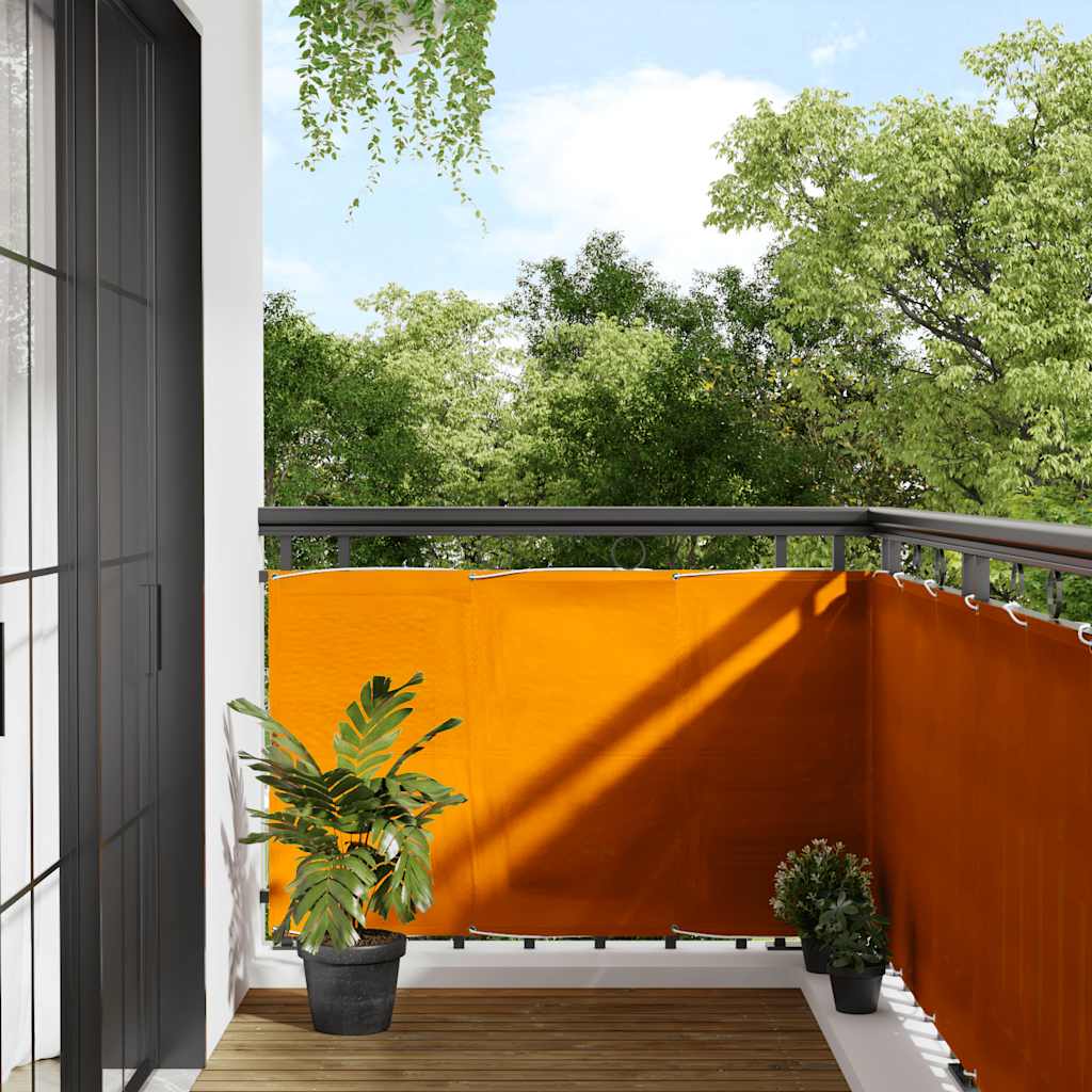 Paravento da Balcone Arancione 90x700 cm 100% Poliestere Oxford