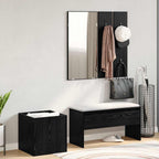 Set mobili da ingresso con specchio 5 pcs Legno multistrato