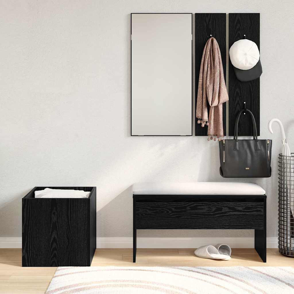 Set mobili da ingresso con specchio 5 pcs Legno multistrato