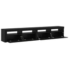 Mobile TV 2 pcs Rovere Nero 240 x 35 x 40 cm Legno multistrato