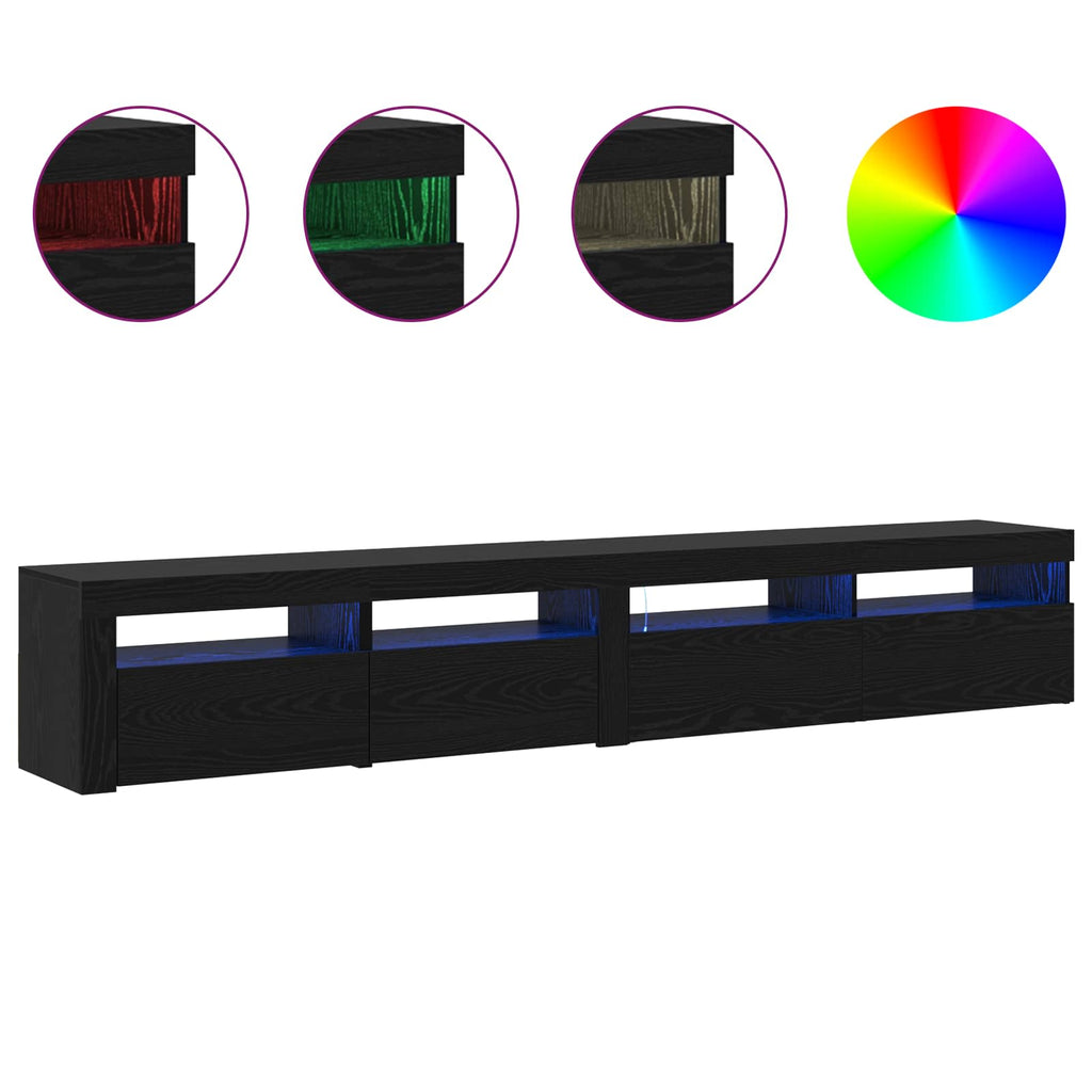 Mobile TV 2 pcs Rovere Nero 240 x 35 x 40 cm Legno multistrato
