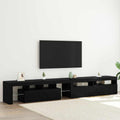 Mobile TV 3 pcs Rovere Nero 260 x 37 x 40 cm Legno multistrato
