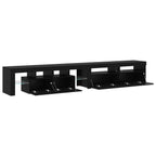 Mobile TV 3 pcs Rovere Nero 260 x 37 x 40 cm Legno multistrato