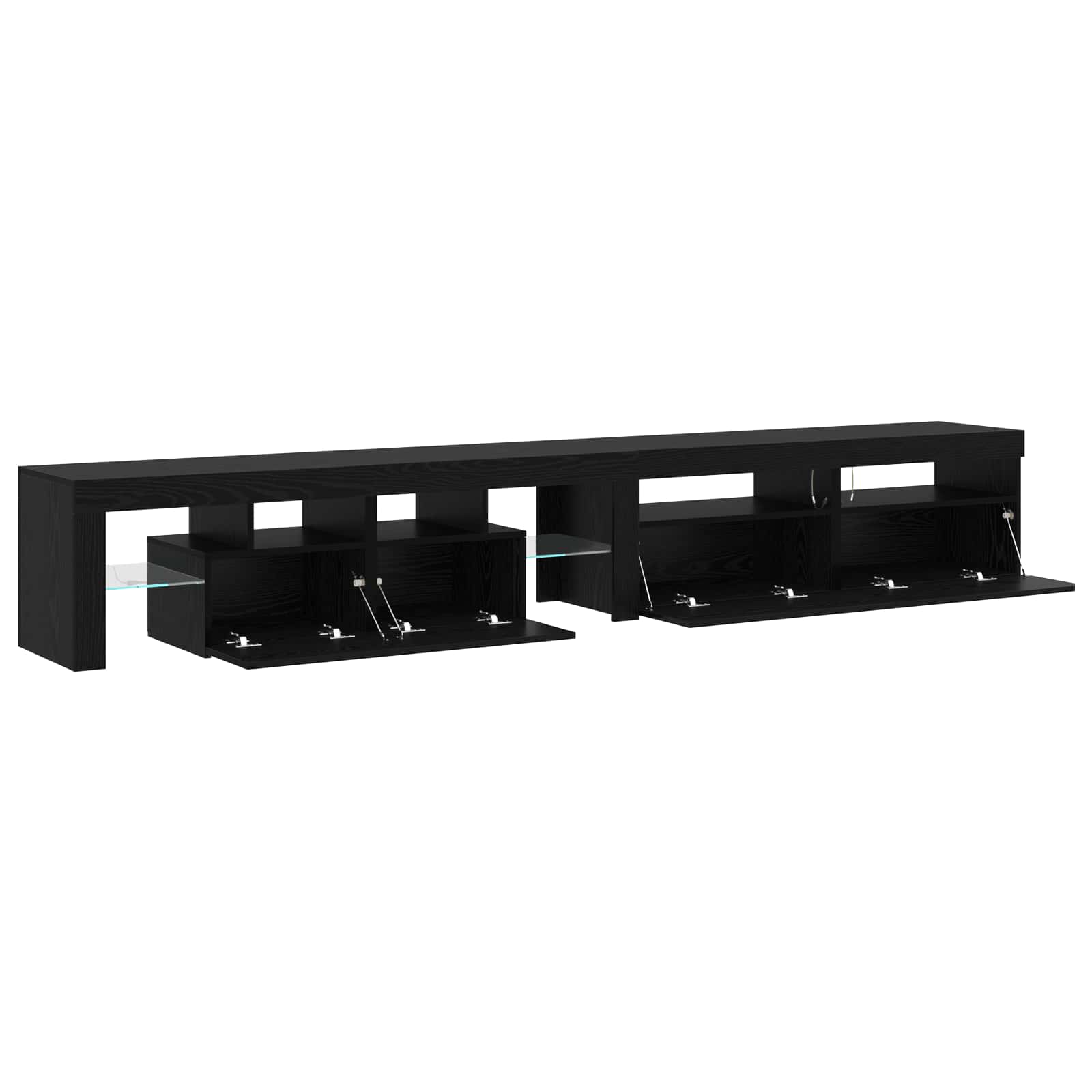 Mobile TV 3 pcs Rovere Nero 260 x 37 x 40 cm Legno multistrato