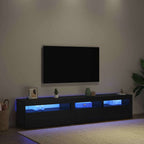 Mobile TV 2 pcs Rovere Nero 195 x 35 x 40 cm Legno multistrato