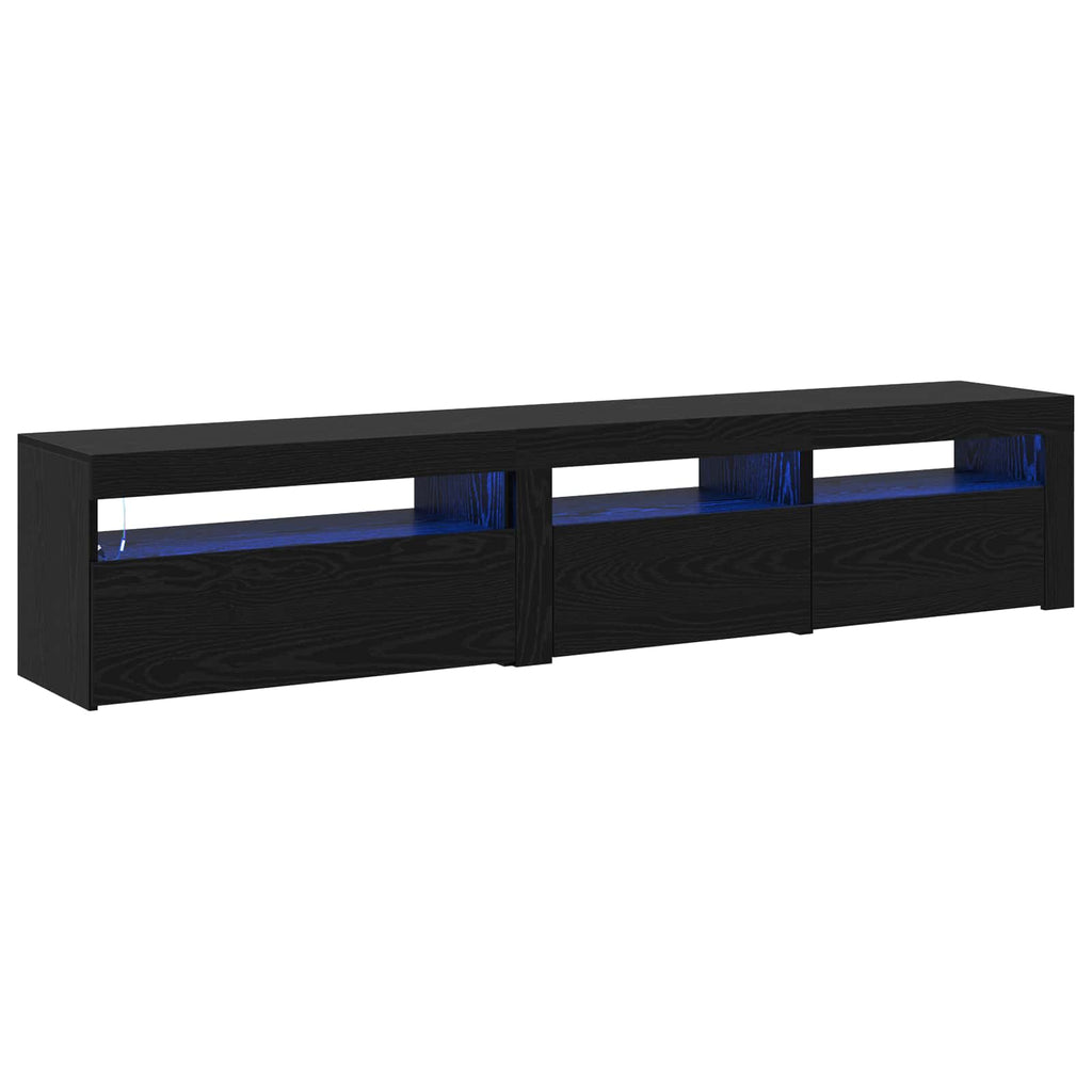Mobile TV 2 pcs Rovere Nero 195 x 35 x 40 cm Legno multistrato