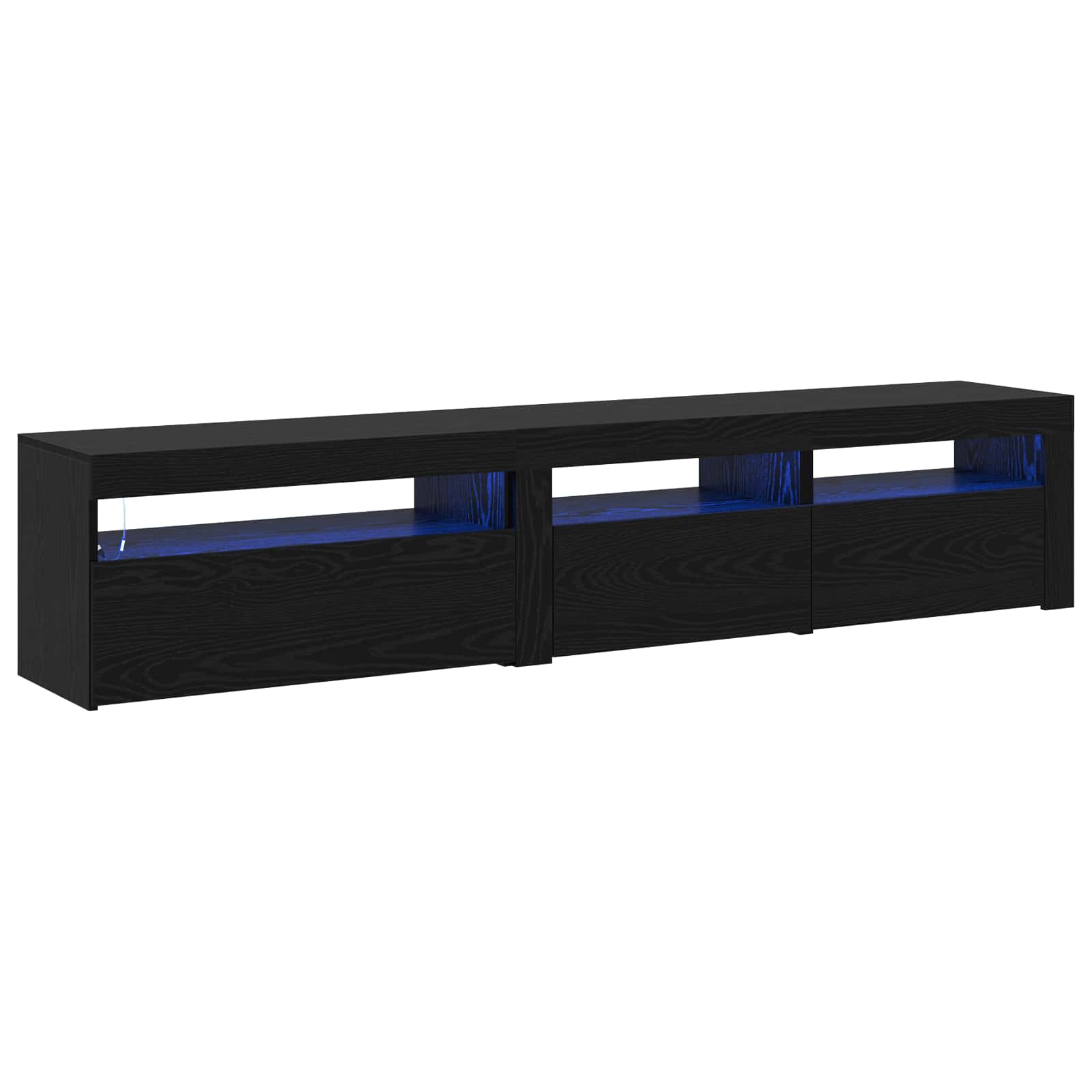 Mobile TV 2 pcs Rovere Nero 195 x 35 x 40 cm Legno multistrato