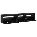 Mobile TV 2 pcs Rovere Nero 195 x 35 x 40 cm Legno multistrato