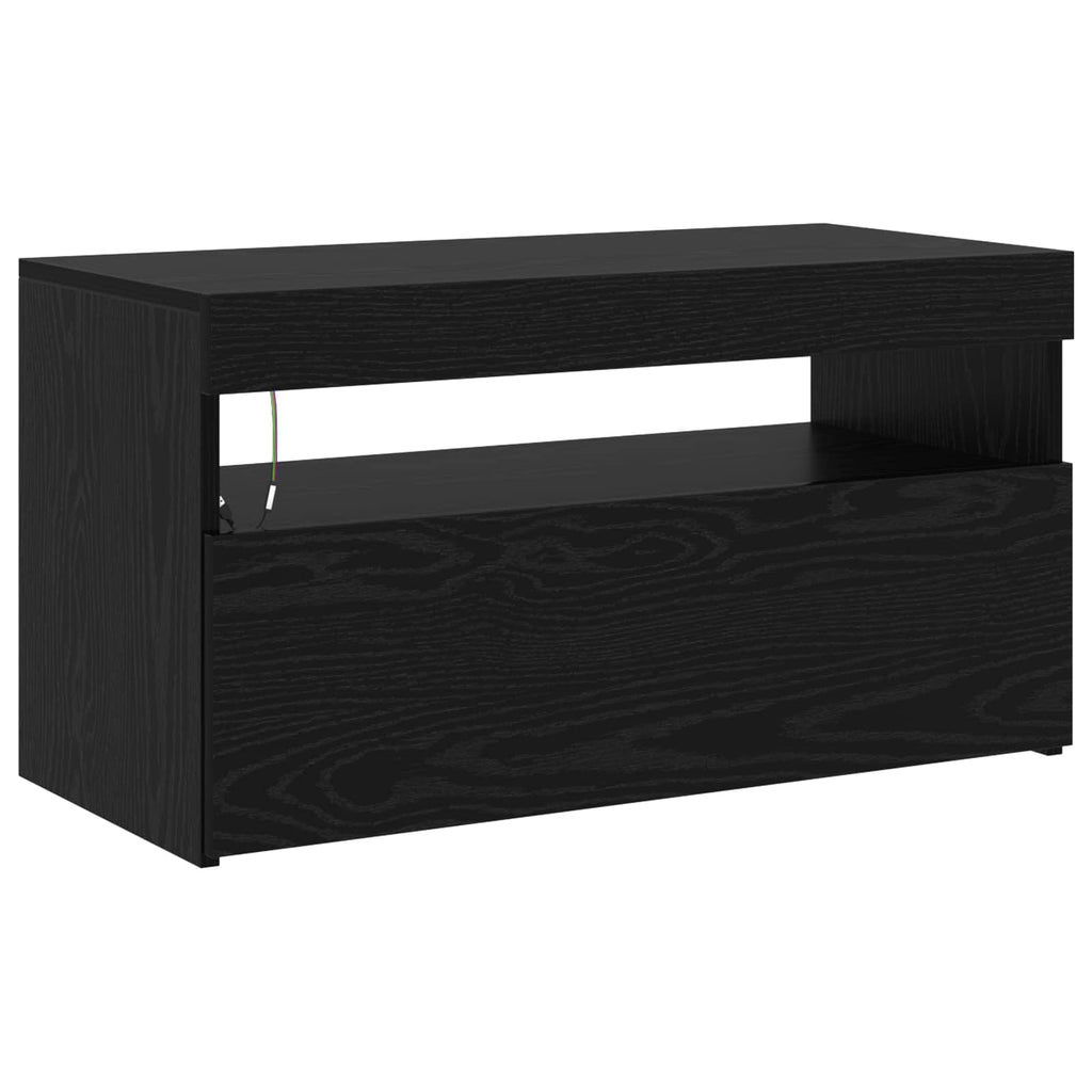 Mobile TV 2 pcs Rovere Nero 195 x 35 x 40 cm Legno multistrato
