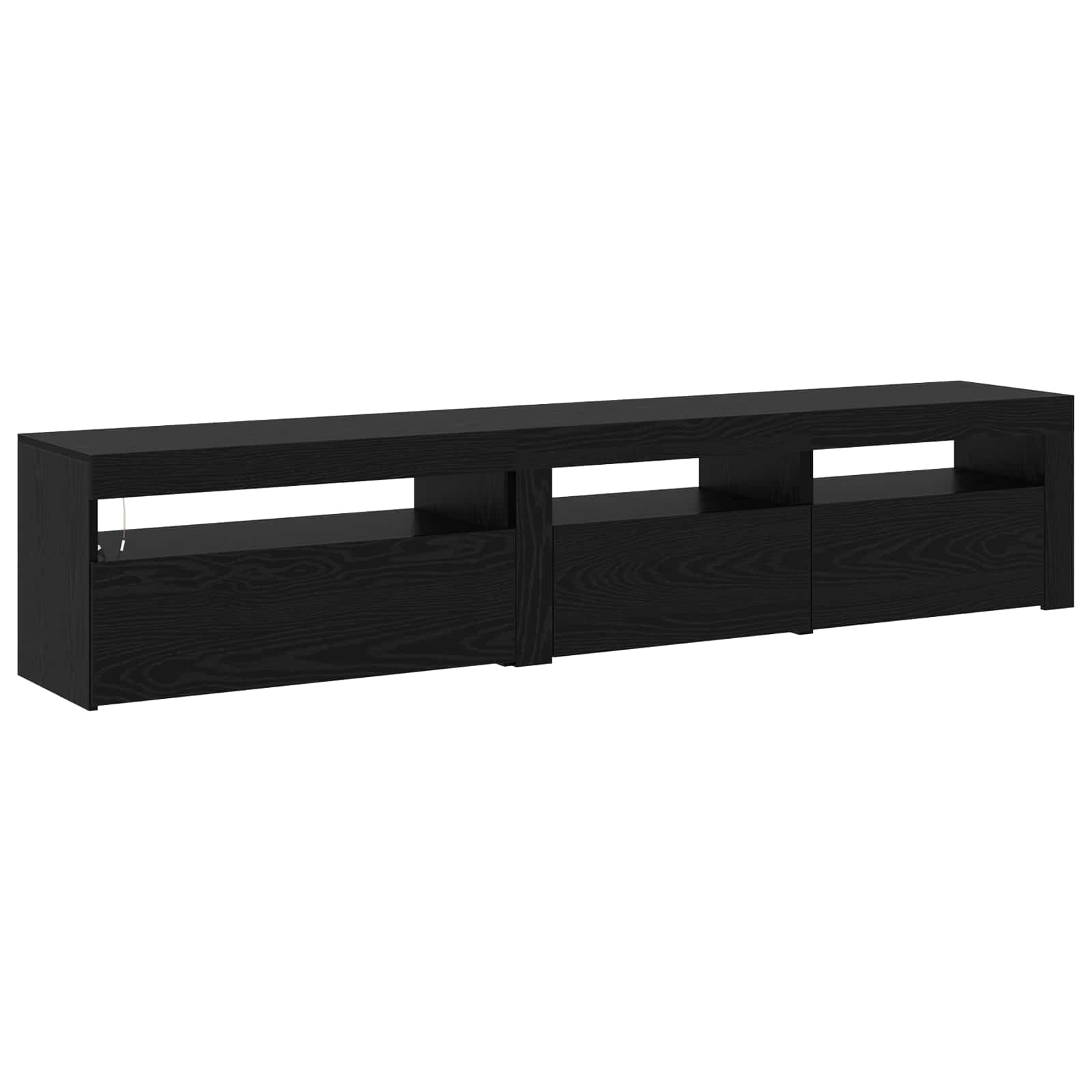 Mobile TV 2 pcs Rovere Nero 195 x 35 x 40 cm Legno multistrato