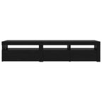 Mobile TV 2 pcs Rovere Nero 195 x 35 x 40 cm Legno multistrato