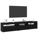 Mobile TV 2 pcs Rovere Nero 195 x 35 x 40 cm Legno multistrato