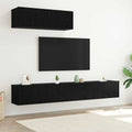 Set mobile TV 3 pcs Rovere Nero Legno multistrato