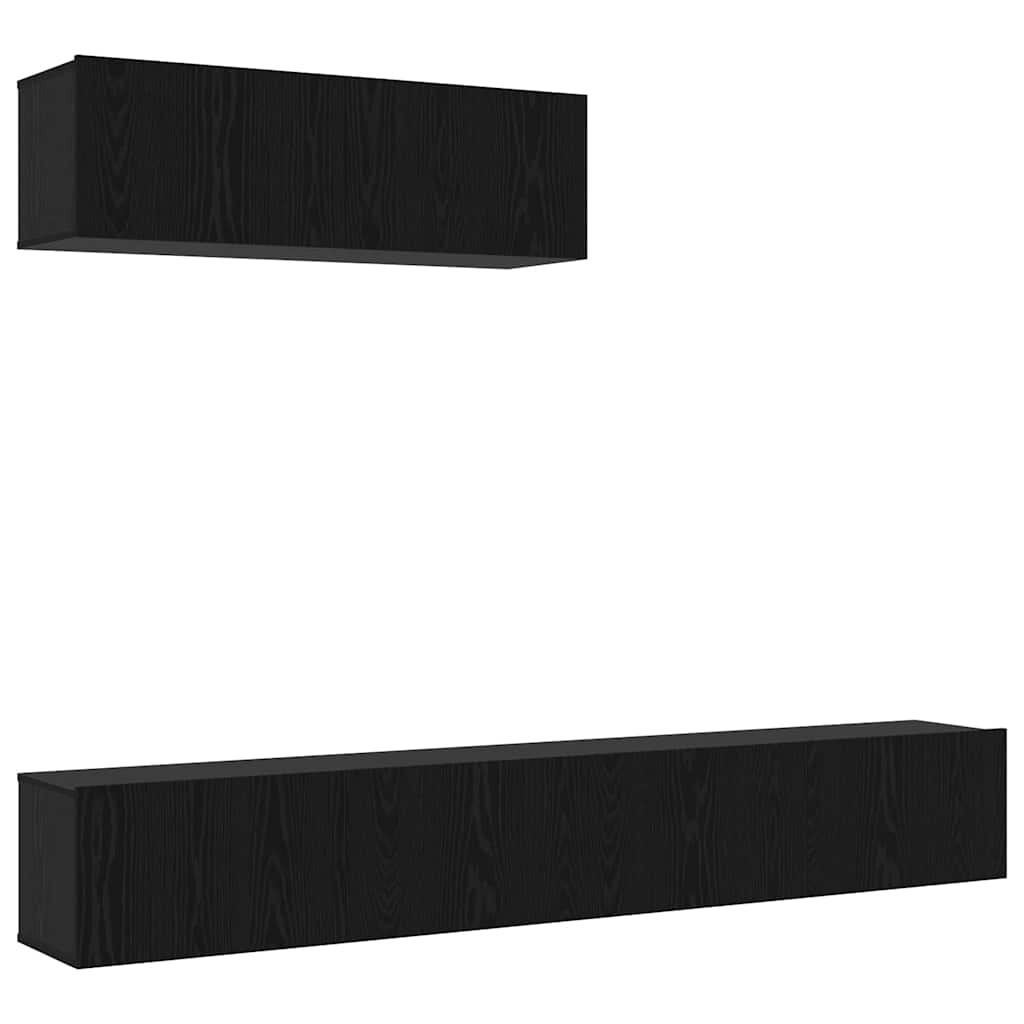 Set mobile TV 3 pcs Rovere Nero Legno multistrato