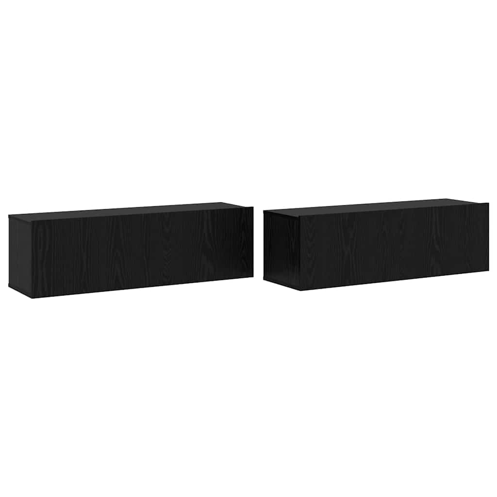 Set mobile TV 3 pcs Rovere Nero Legno multistrato