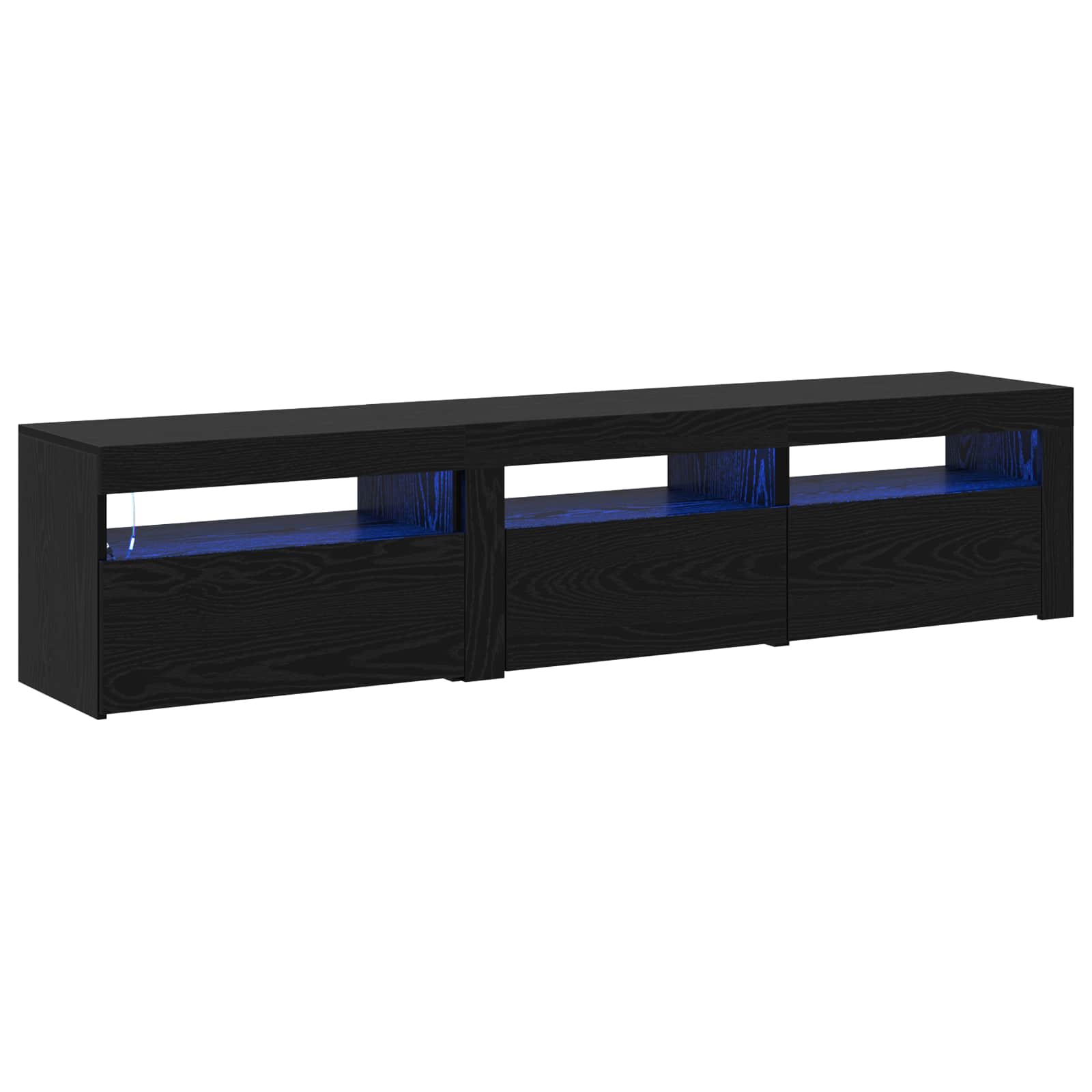 Mobile TV 2 pcs Rovere Nero 180 x 35 x 40 cm Legno multistrato