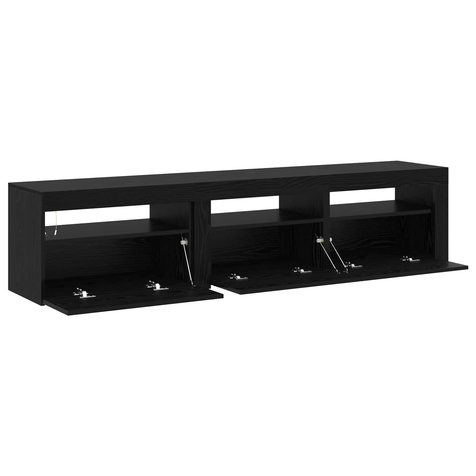 Mobile TV 2 pcs Rovere Nero 180 x 35 x 40 cm Legno multistrato