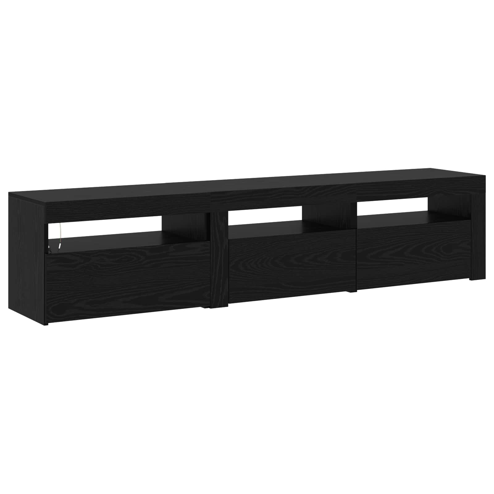 Mobile TV 2 pcs Rovere Nero 180 x 35 x 40 cm Legno multistrato