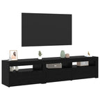 Mobile TV 2 pcs Rovere Nero 180 x 35 x 40 cm Legno multistrato