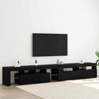 Mobile TV 2 pcs Rovere Nero 260 x 37 x 40 cm Legno multistrato