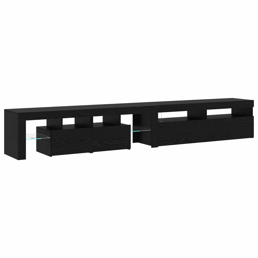 Mobile TV 2 pcs Rovere Nero 260 x 37 x 40 cm Legno multistrato