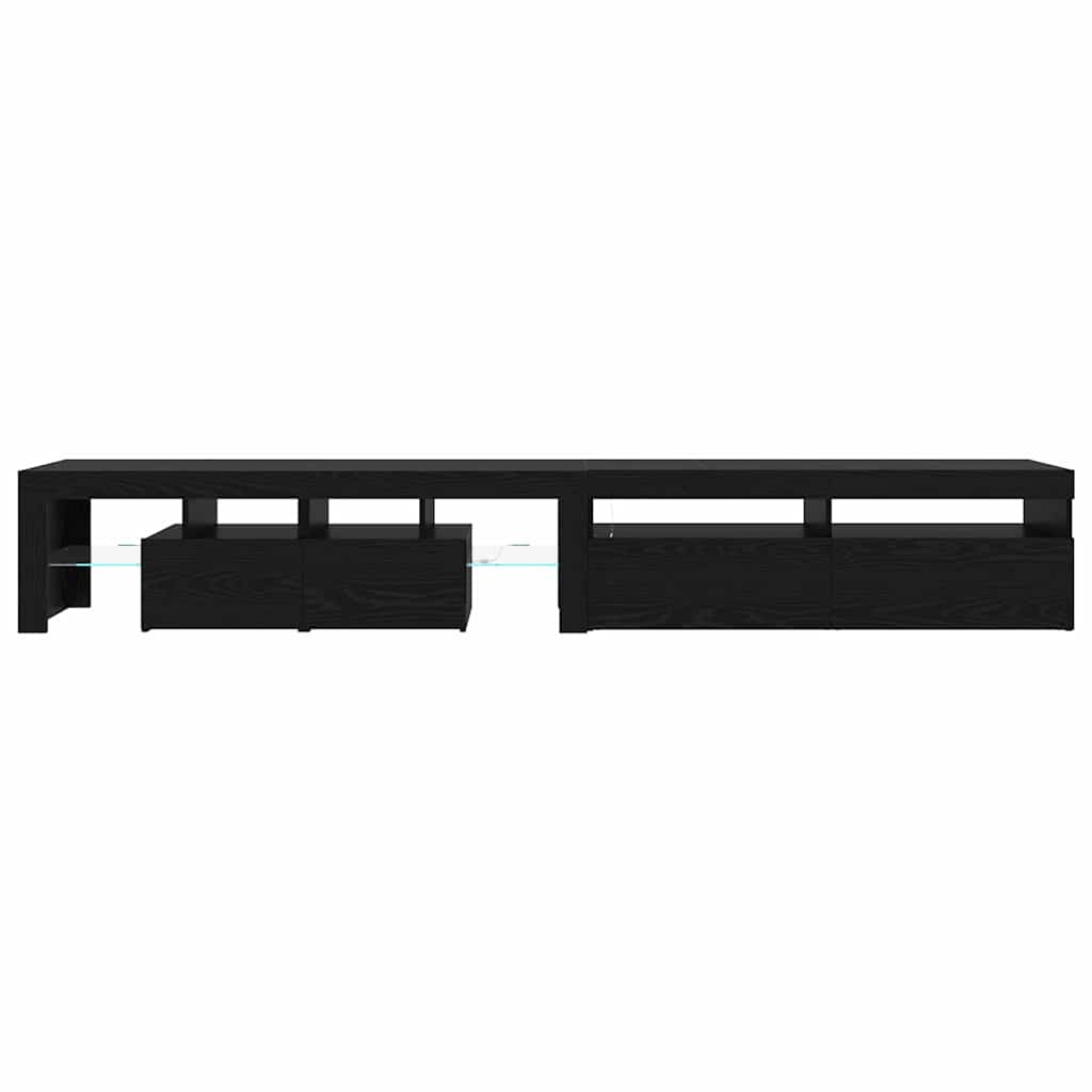 Mobile TV 2 pcs Rovere Nero 260 x 37 x 40 cm Legno multistrato