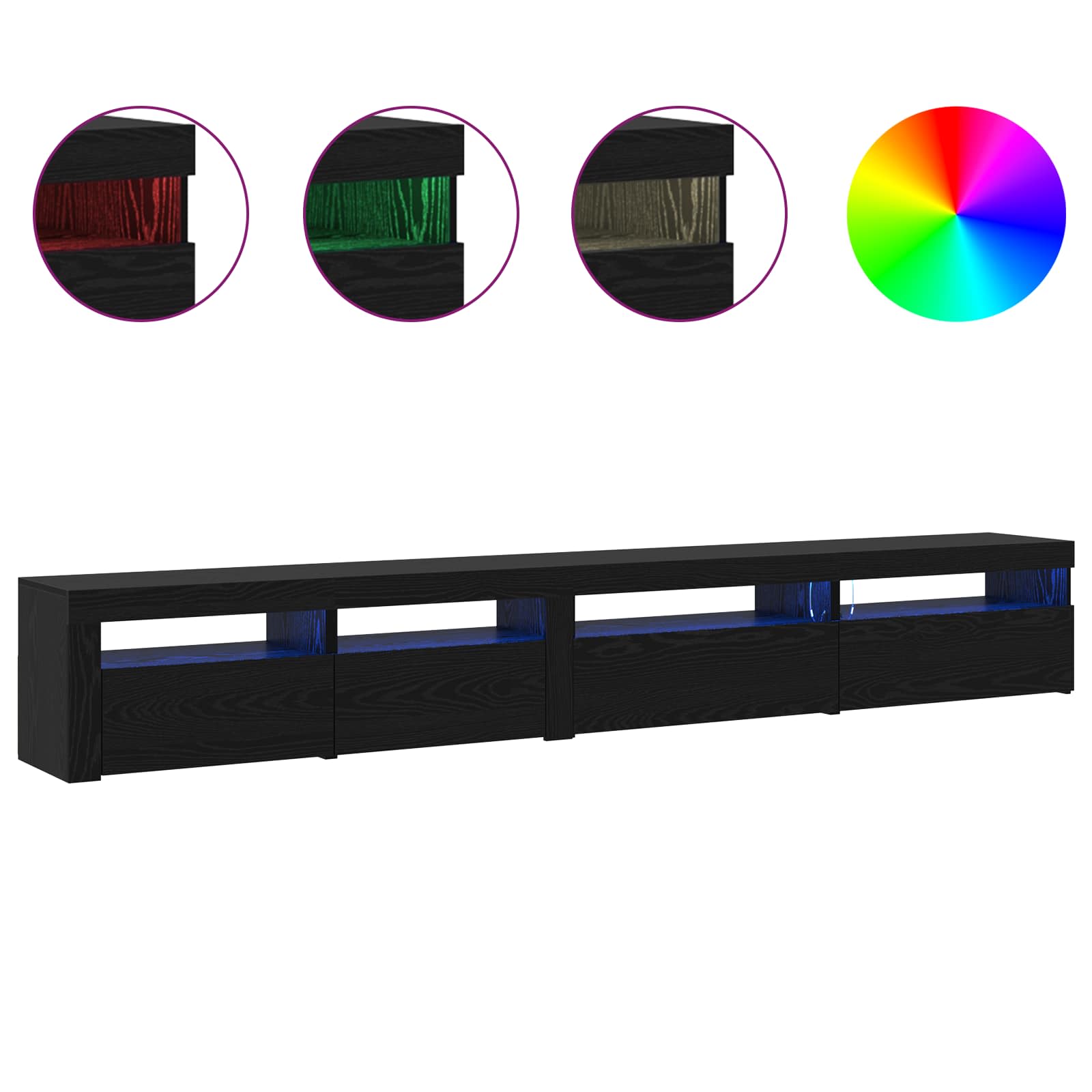 Set mobile TV 3 pcs Rovere Nero