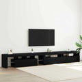 Mobile TV con LED 3 pcs Rovere Nero 290 x 36,5 x 40 cm