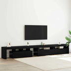 Mobile TV con LED 3 pcs Rovere Nero 290 x 36,5 x 40 cm