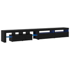 Mobile TV con LED 3 pcs Rovere Nero 290 x 36,5 x 40 cm