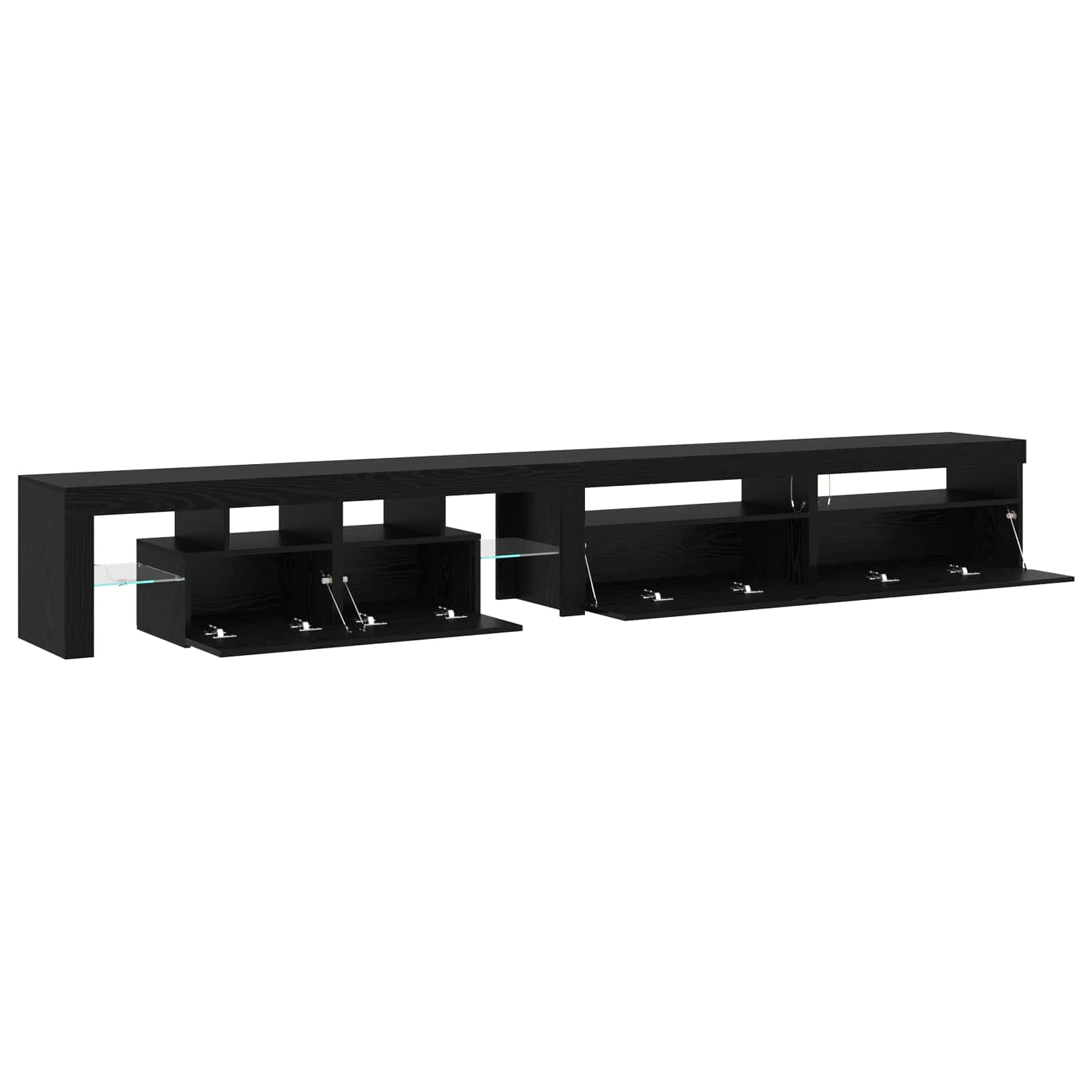 Mobile TV con LED 3 pcs Rovere Nero 290 x 36,5 x 40 cm