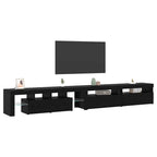 Mobile TV con LED 3 pcs Rovere Nero 290 x 36,5 x 40 cm