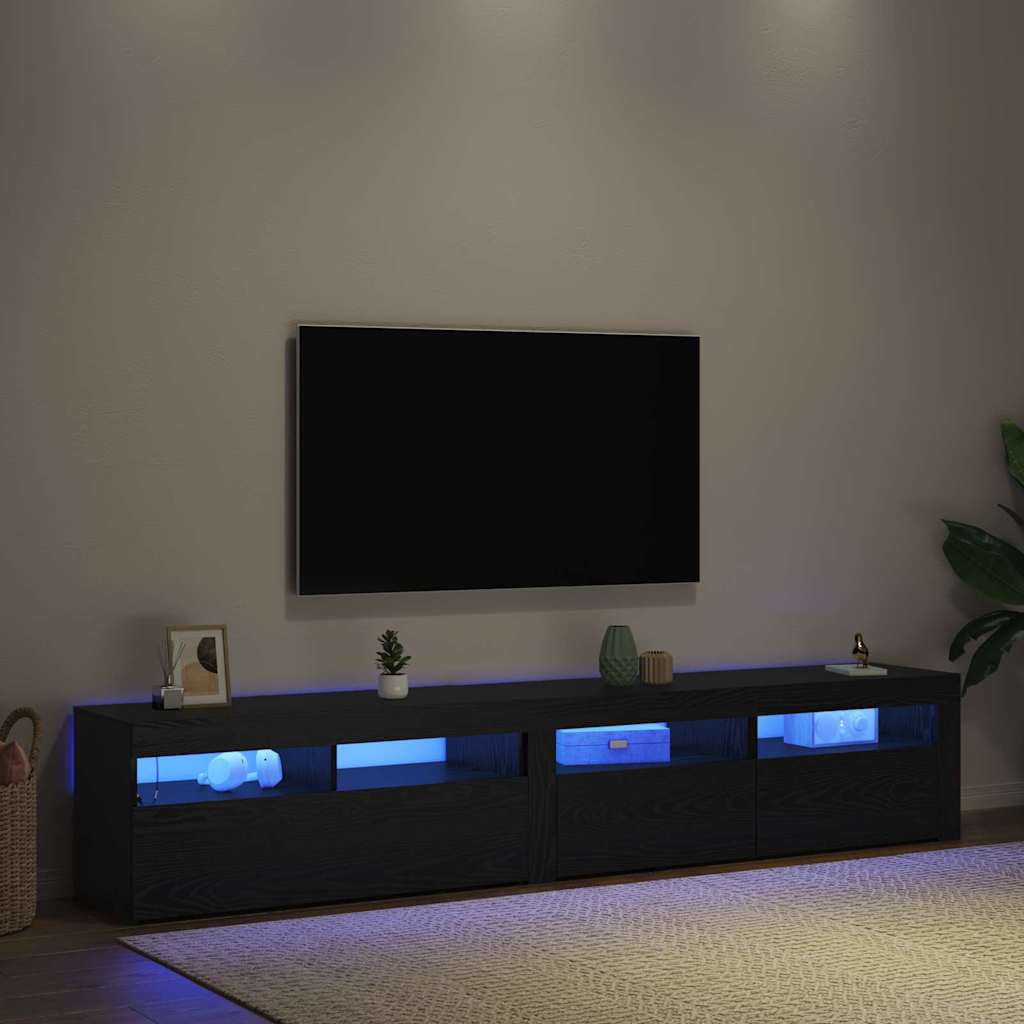 Mobile TV 2 pcs Rovere Nero 210 x 35 x 40 cm Legno multistrato