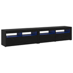 Mobile TV 2 pcs Rovere Nero 210 x 35 x 40 cm Legno multistrato