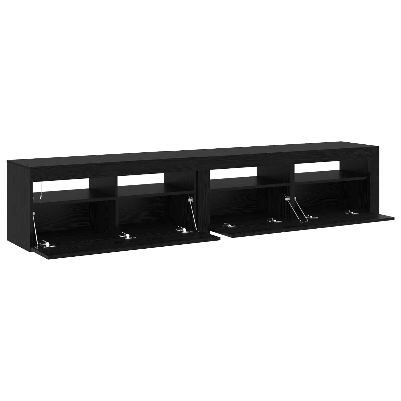 Mobile TV 2 pcs Rovere Nero 210 x 35 x 40 cm Legno multistrato