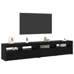 Mobile TV 2 pcs Rovere Nero 210 x 35 x 40 cm Legno multistrato