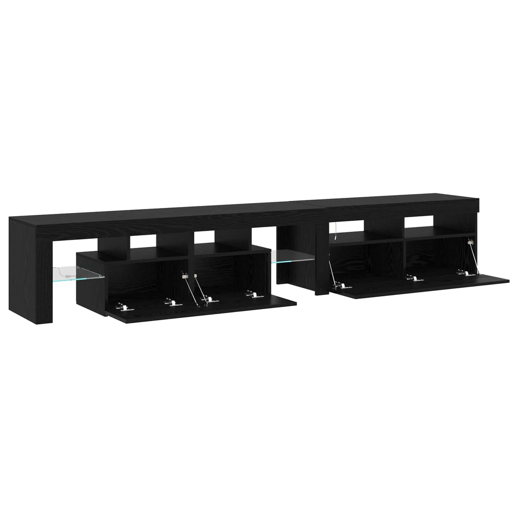 Mobile TV con LED 2 pcs Rovere Nero 230 x 36,5 x 40 cm
