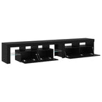 Mobile TV con LED 2 pcs Rovere Nero 230 x 36,5 x 40 cm
