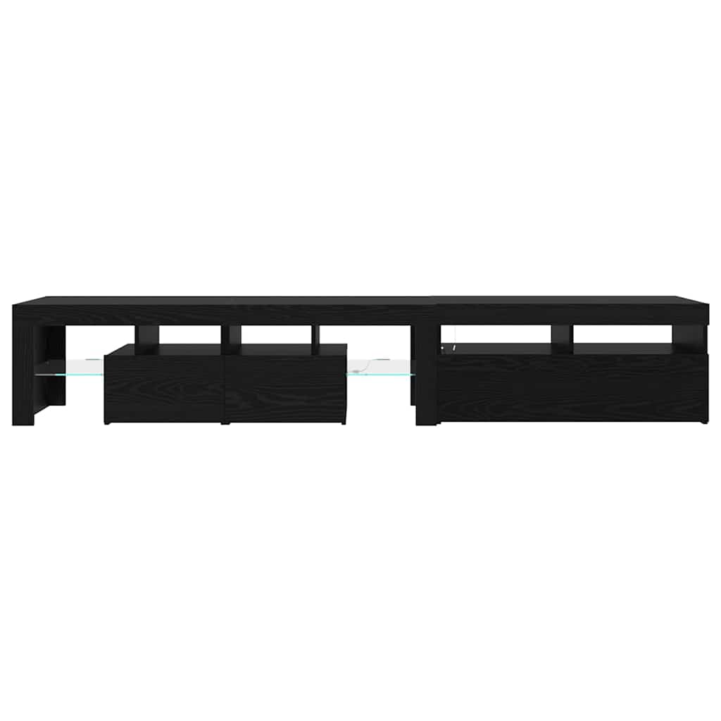 Mobile TV con LED 2 pcs Rovere Nero 230 x 36,5 x 40 cm