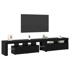 Mobile TV con LED 2 pcs Rovere Nero 230 x 36,5 x 40 cm